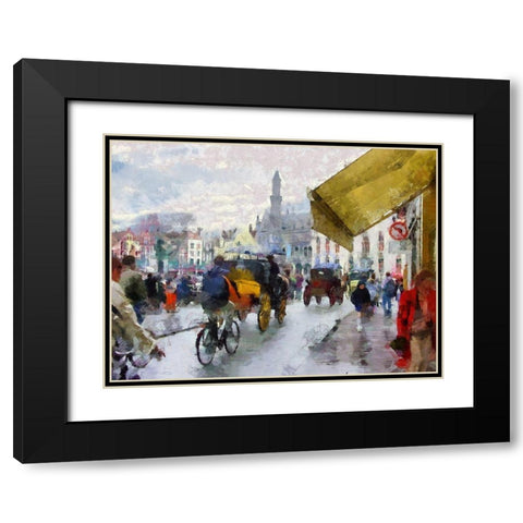 Bruges Black Modern Wood Framed Art Print with Double Matting by Bolokofsky, Ronald