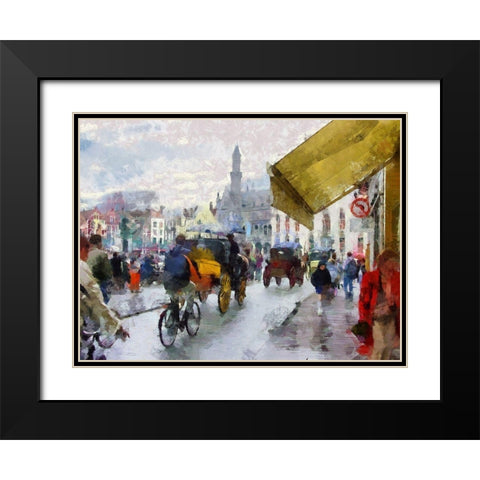 Bruges Black Modern Wood Framed Art Print with Double Matting by Bolokofsky, Ronald