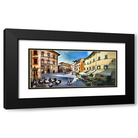 Caffe Vittoria Black Modern Wood Framed Art Print with Double Matting by Bolokofsky, Ronald