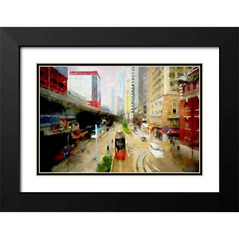 Central Hong Kong Black Modern Wood Framed Art Print with Double Matting by Bolokofsky, Ronald