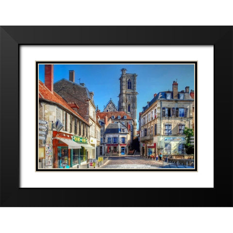 Clamecy Black Modern Wood Framed Art Print with Double Matting by Bolokofsky, Ronald