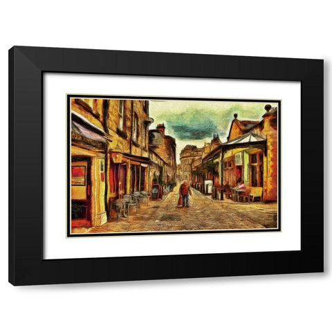 English Cafe Black Modern Wood Framed Art Print with Double Matting by Bolokofsky, Ronald
