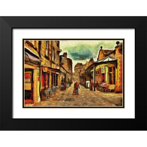English Cafe Black Modern Wood Framed Art Print with Double Matting by Bolokofsky, Ronald