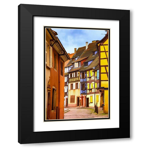 Narrow Streets of Colmar I Black Modern Wood Framed Art Print with Double Matting by Bolokofsky, Ronald