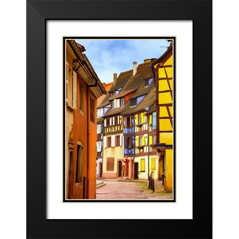 Narrow Streets of Colmar I Black Modern Wood Framed Art Print with Double Matting by Bolokofsky, Ronald