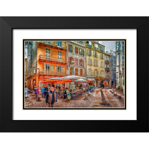 Nice Cafe Black Modern Wood Framed Art Print with Double Matting by Bolokofsky, Ronald
