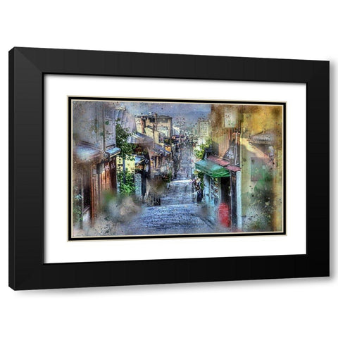 Osaka Street Black Modern Wood Framed Art Print with Double Matting by Bolokofsky, Ronald
