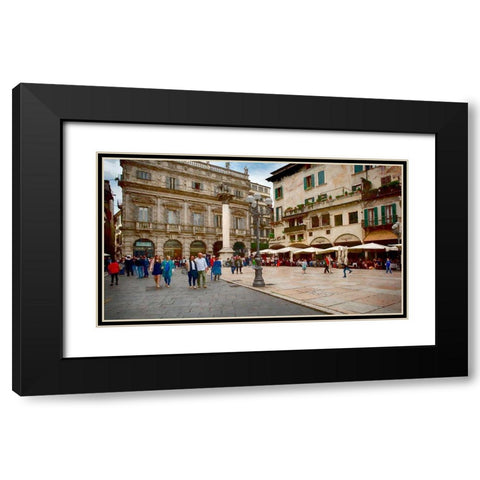 Piazza delle Erbe Verona II Black Modern Wood Framed Art Print with Double Matting by Bolokofsky, Ronald