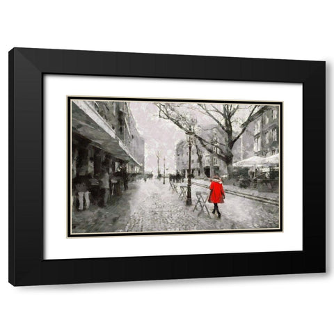 Red Coat II Black Modern Wood Framed Art Print with Double Matting by Bolokofsky, Ronald