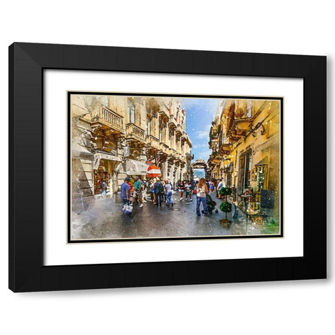 Sicily Black Modern Wood Framed Art Print with Double Matting by Bolokofsky, Ronald