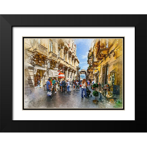 Sicily Black Modern Wood Framed Art Print with Double Matting by Bolokofsky, Ronald