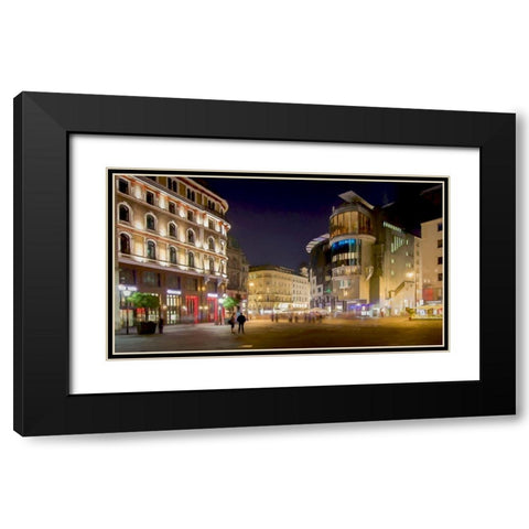 Stephansplatz Vienna Black Modern Wood Framed Art Print with Double Matting by Bolokofsky, Ronald