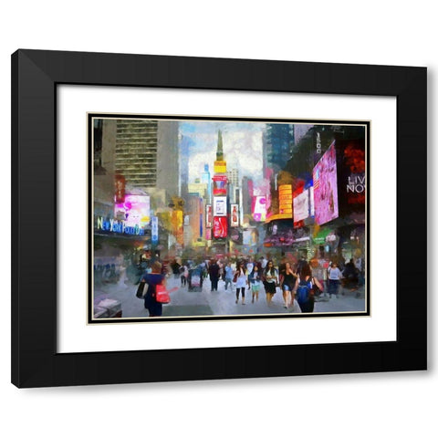 The Big Apple Black Modern Wood Framed Art Print with Double Matting by Bolokofsky, Ronald