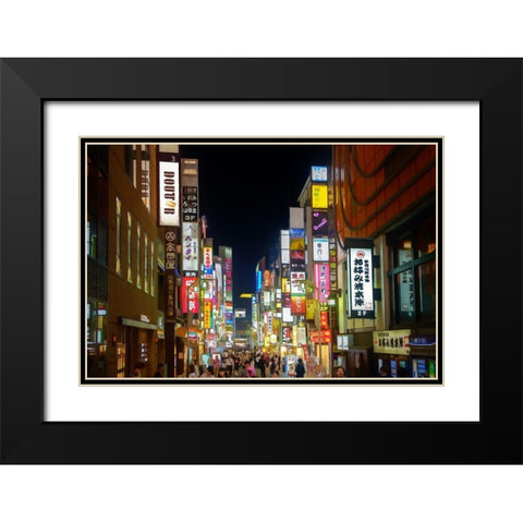 Tokyo Black Modern Wood Framed Art Print with Double Matting by Bolokofsky, Ronald