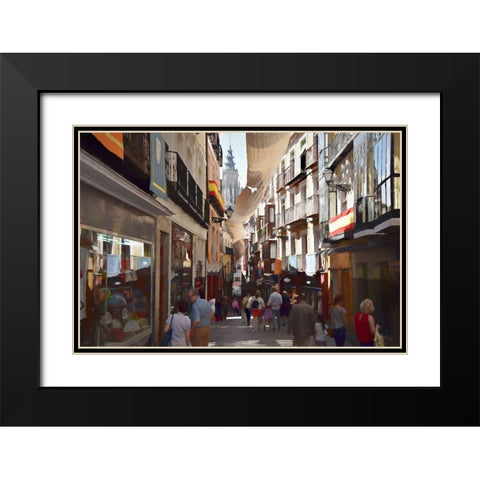 Toledo Street Shops Black Modern Wood Framed Art Print with Double Matting by Bolokofsky, Ronald