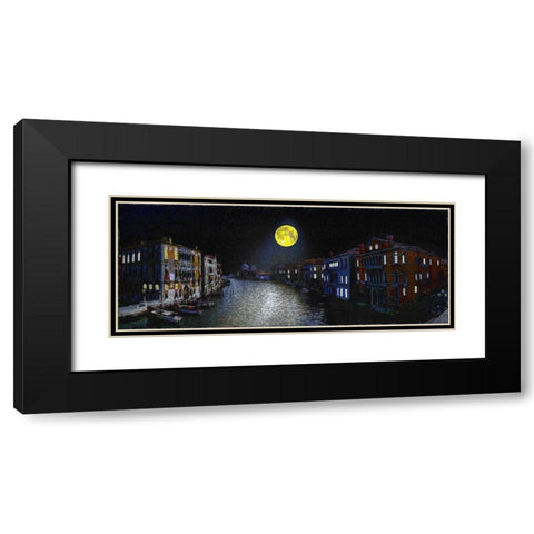 Venice Moon Black Modern Wood Framed Art Print with Double Matting by Bolokofsky, Ronald