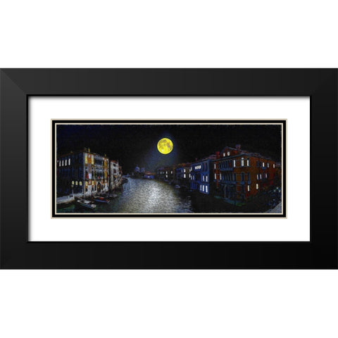 Venice Moon Black Modern Wood Framed Art Print with Double Matting by Bolokofsky, Ronald