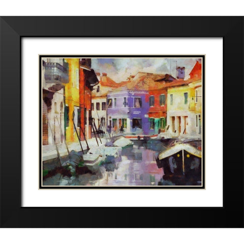 Canal Reflections II Black Modern Wood Framed Art Print with Double Matting by Bolokofsky, Ronald