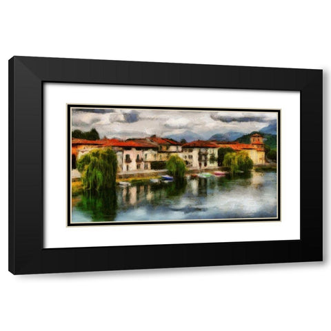 Private Harbor Black Modern Wood Framed Art Print with Double Matting by Bolokofsky, Ronald