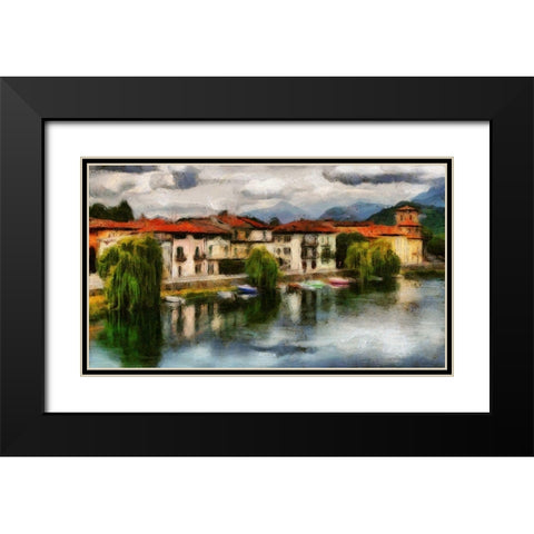 Private Harbor Black Modern Wood Framed Art Print with Double Matting by Bolokofsky, Ronald