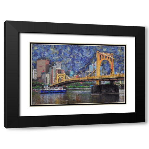 Andy Warhol Bridge  Black Modern Wood Framed Art Print with Double Matting by Bolokofsky, Ronald