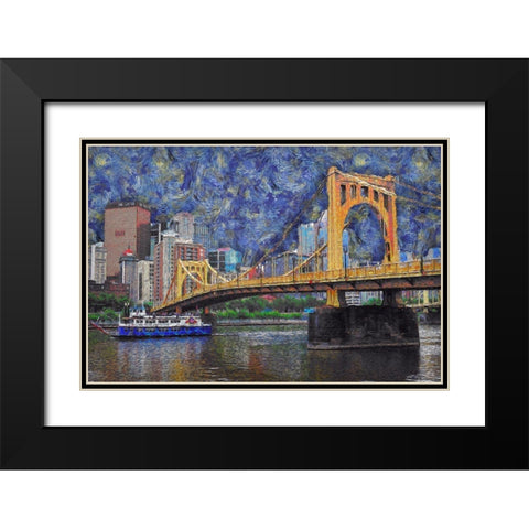 Andy Warhol Bridge  Black Modern Wood Framed Art Print with Double Matting by Bolokofsky, Ronald