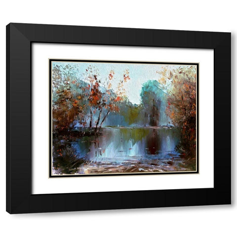 Autumn Pond I Black Modern Wood Framed Art Print with Double Matting by Bolokofsky, Ronald