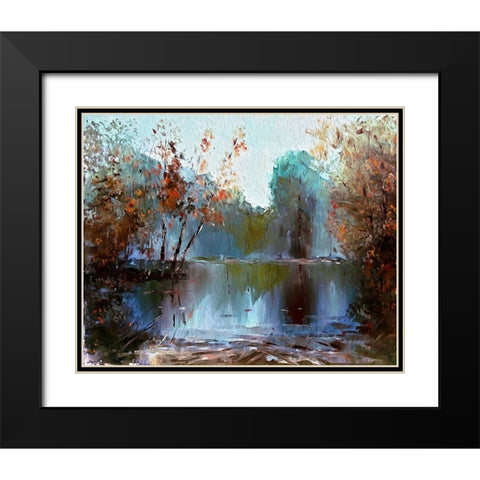 Autumn Pond I Black Modern Wood Framed Art Print with Double Matting by Bolokofsky, Ronald
