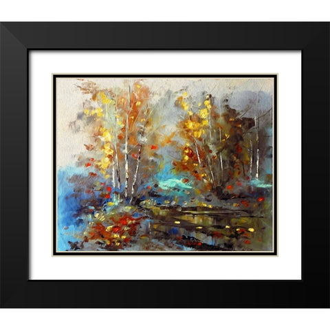 Autumn Pond II Black Modern Wood Framed Art Print with Double Matting by Bolokofsky, Ronald