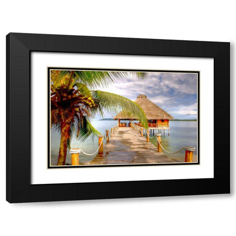 Chiringuito en Bocas del Toro Black Modern Wood Framed Art Print with Double Matting by Bolokofsky, Ronald
