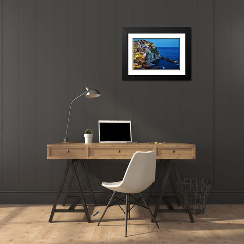 Evening In Manarola Black Modern Wood Framed Art Print with Double Matting by Bolokofsky, Ronald