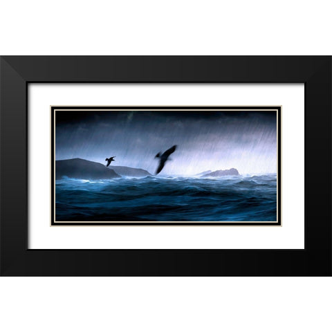 Flying Through the Storm Black Modern Wood Framed Art Print with Double Matting by Bolokofsky, Ronald