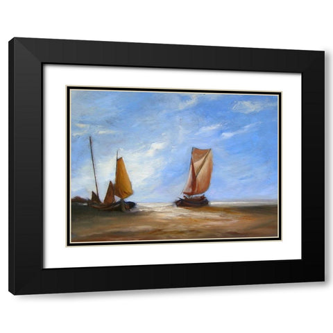 Full Blown Sails Black Modern Wood Framed Art Print with Double Matting by Bolokofsky, Ronald