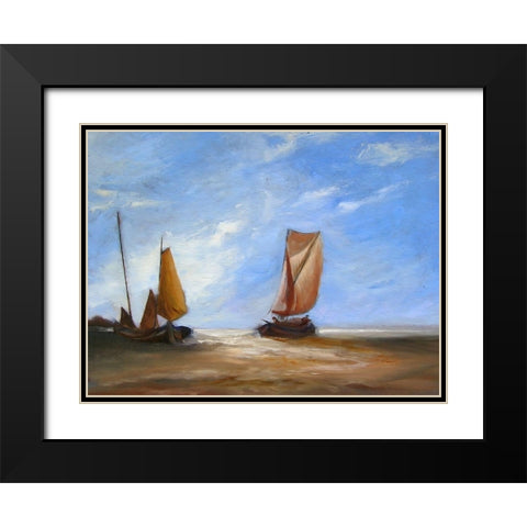 Full Blown Sails Black Modern Wood Framed Art Print with Double Matting by Bolokofsky, Ronald