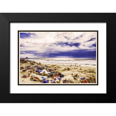 Fun At the Beach I Black Modern Wood Framed Art Print with Double Matting by Bolokofsky, Ronald