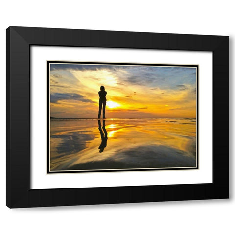 Golden Sunset II Black Modern Wood Framed Art Print with Double Matting by Bolokofsky, Ronald