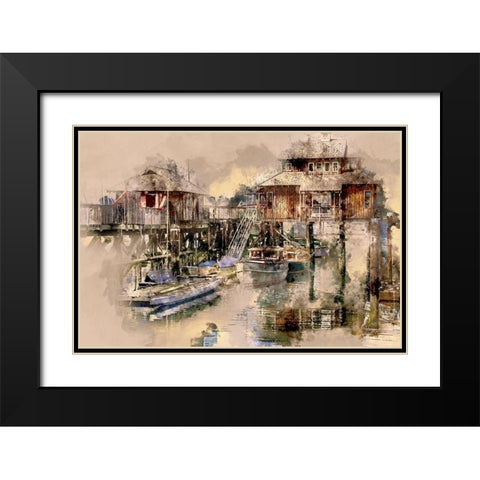 On Cowichan Bay Black Modern Wood Framed Art Print with Double Matting by Bolokofsky, Ronald
