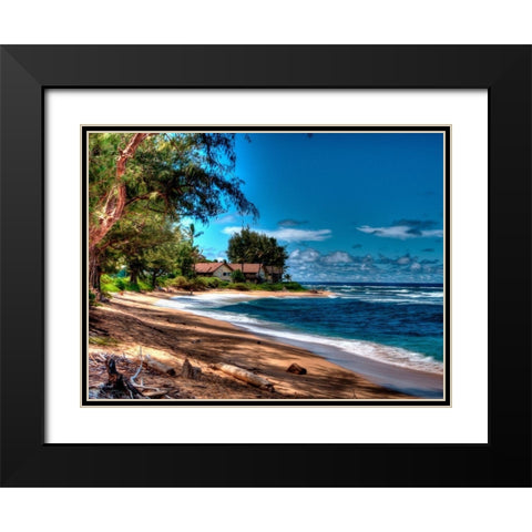 On the Beach in Kauai Black Modern Wood Framed Art Print with Double Matting by Bolokofsky, Ronald