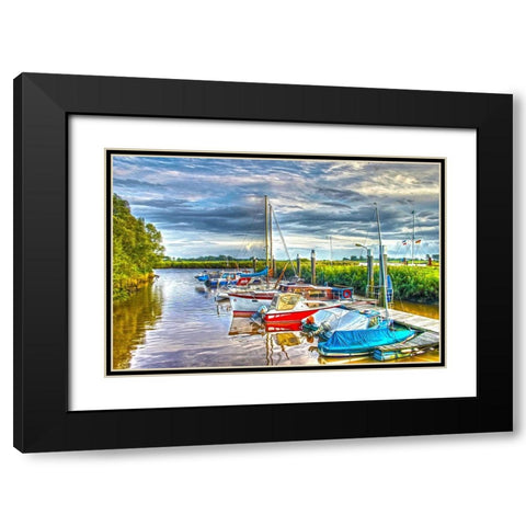 Private Marina Black Modern Wood Framed Art Print with Double Matting by Bolokofsky, Ronald