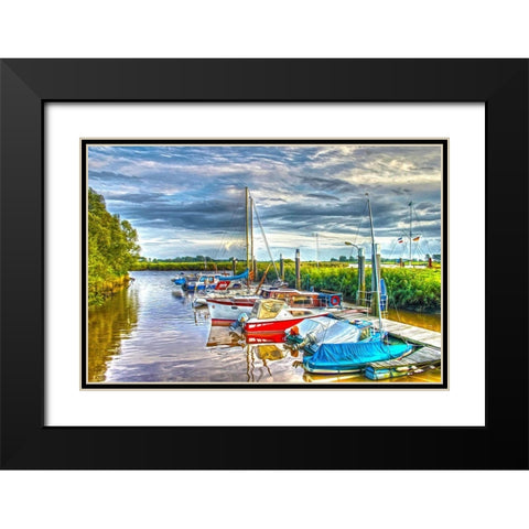 Private Marina Black Modern Wood Framed Art Print with Double Matting by Bolokofsky, Ronald