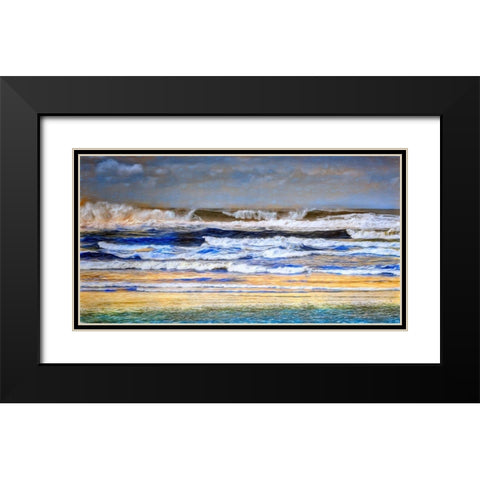 Rushing Waves I Black Modern Wood Framed Art Print with Double Matting by Bolokofsky, Ronald
