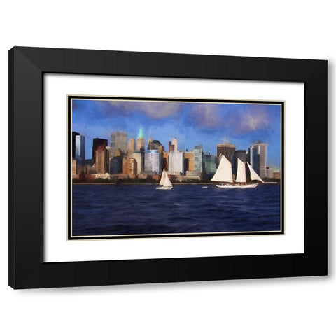 Sailboats Black Modern Wood Framed Art Print with Double Matting by Bolokofsky, Ronald