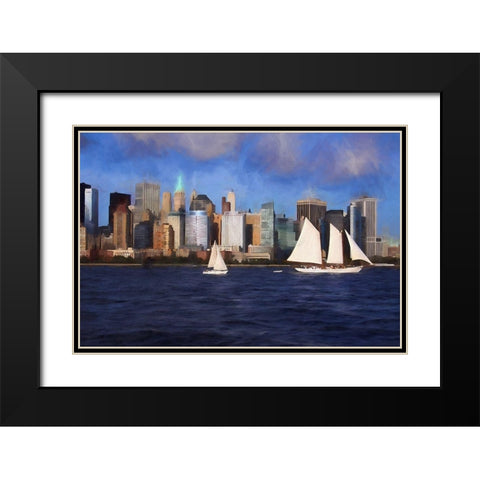 Sailboats Black Modern Wood Framed Art Print with Double Matting by Bolokofsky, Ronald