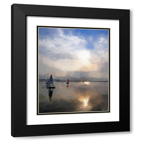 Sailing Black Modern Wood Framed Art Print with Double Matting by Bolokofsky, Ronald
