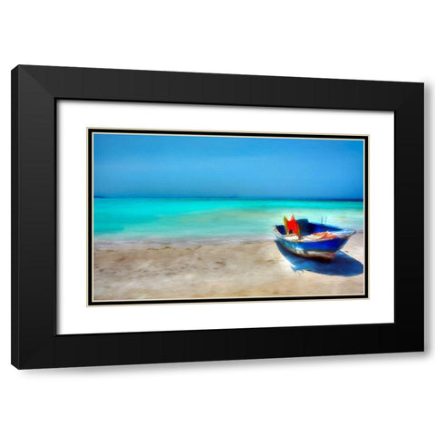 Shadow On the Sand Black Modern Wood Framed Art Print with Double Matting by Bolokofsky, Ronald