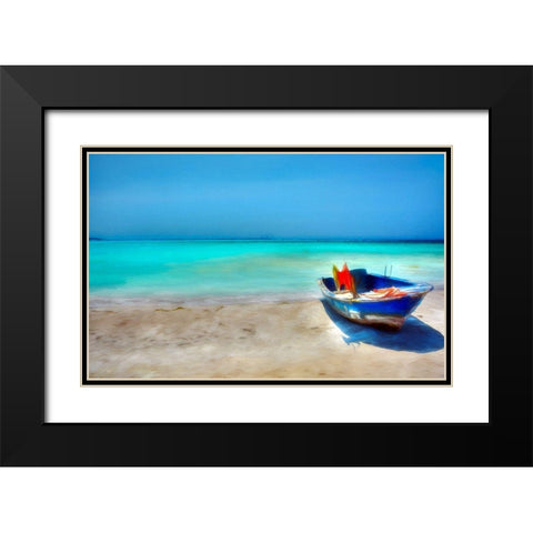 Shadow On the Sand Black Modern Wood Framed Art Print with Double Matting by Bolokofsky, Ronald