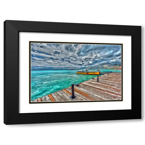 Sint Maartin Black Modern Wood Framed Art Print with Double Matting by Bolokofsky, Ronald