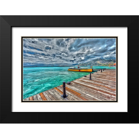 Sint Maartin Black Modern Wood Framed Art Print with Double Matting by Bolokofsky, Ronald