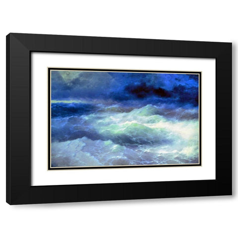 Stormy Waters Black Modern Wood Framed Art Print with Double Matting by Bolokofsky, Ronald