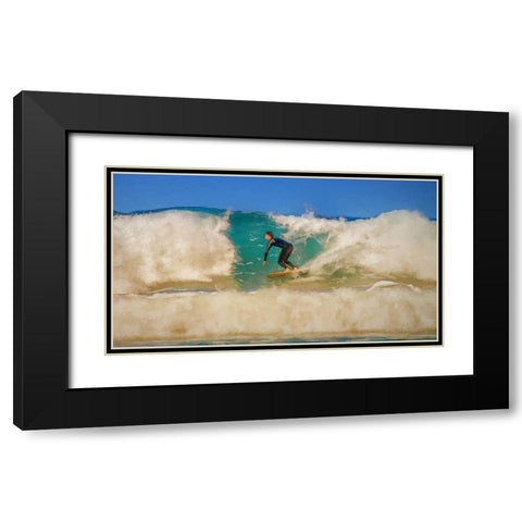 Surfer Black Modern Wood Framed Art Print with Double Matting by Bolokofsky, Ronald